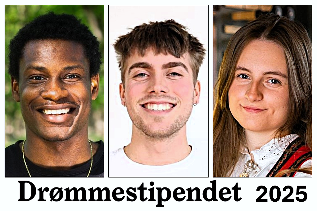 Tre drømmestipendvinnere i 2025.