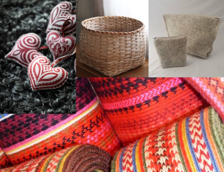 Bildecollage av ulike håndverksteknikker