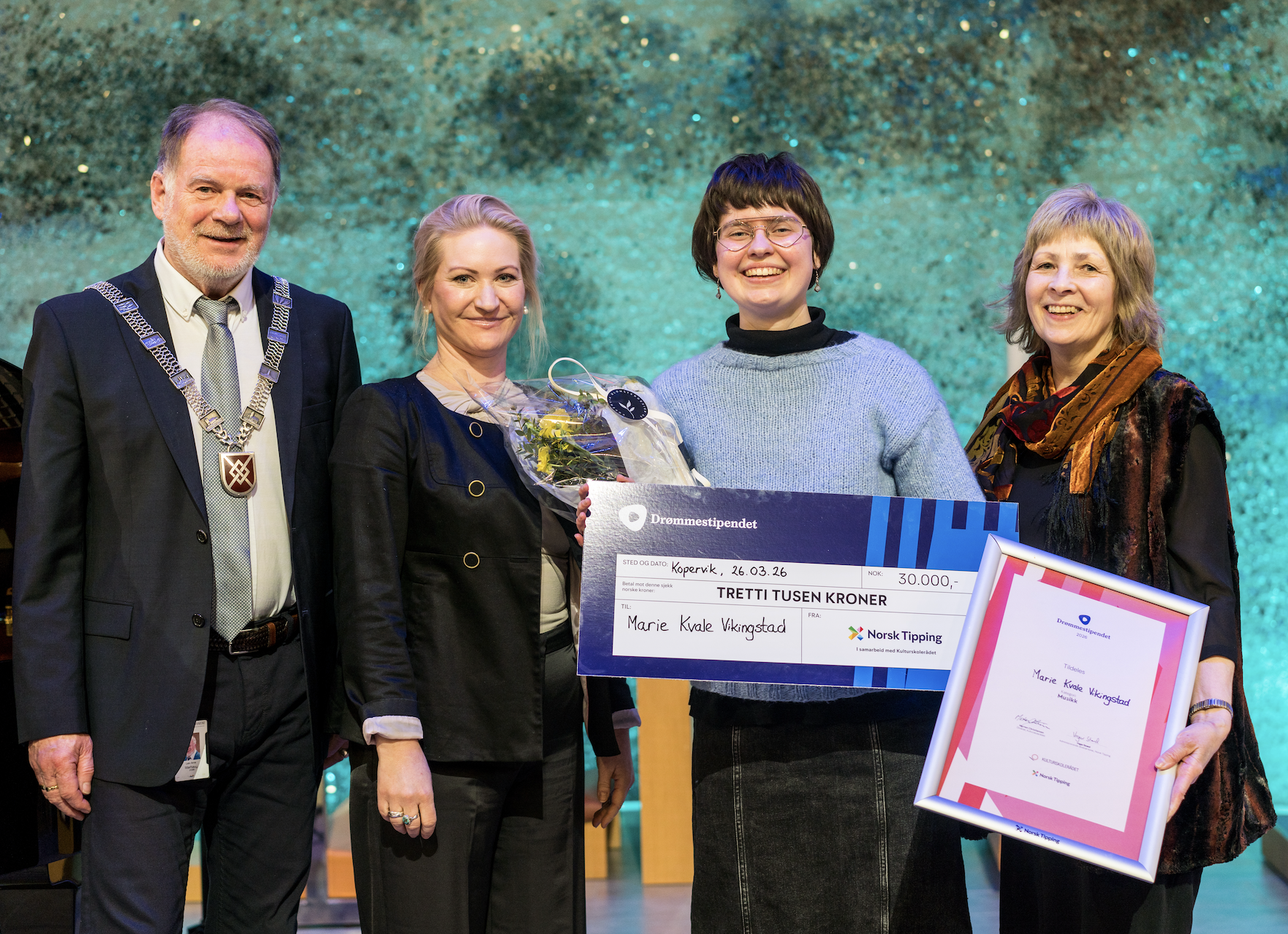 Marie Kvale Vikingstad fra Haugesund mottok Drømmestipendet i 2026. Foto: Tommy Bredesen